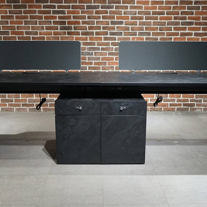 DOLAN 2 Seater Workstation 2.8m - Black Concrete