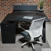 DOLAN 2 Seater Workstation 1.2m - 1.4m - Black Concrete
