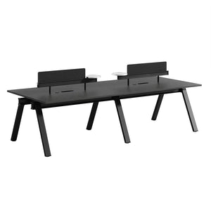 DOLAN 4 Seater Workstation 2.8m - Black Concrete