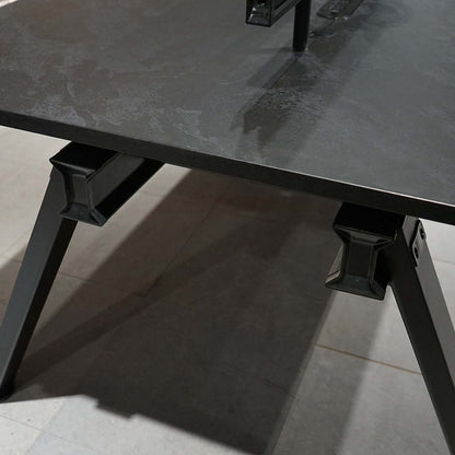 DOLAN 4 Seater Workstation 2.8m - Black Concrete