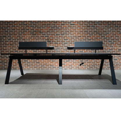 DOLAN 4 Seater Workstation 2.8m - Black Concrete