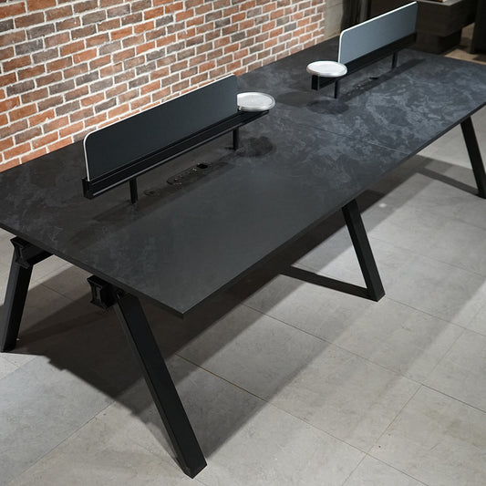 DOLAN 4 Seater Workstation 2.8m - Black Concrete