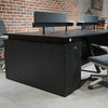 DOLAN 4 Seater Workstation 2.4m - 2.8m - Black Concrete