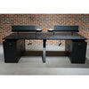DOLAN 4 Seater Workstation 2.4m - 2.8m - Black Concrete
