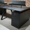 DOLAN 4 Seater Workstation 2.4m - 2.8m - Black Concrete