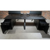 DOLAN 4 Seater Workstation 2.4m - 2.8m - Black Concrete