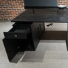 DOLAN 4 Seater Workstation 2.4m - 2.8m - Black Concrete