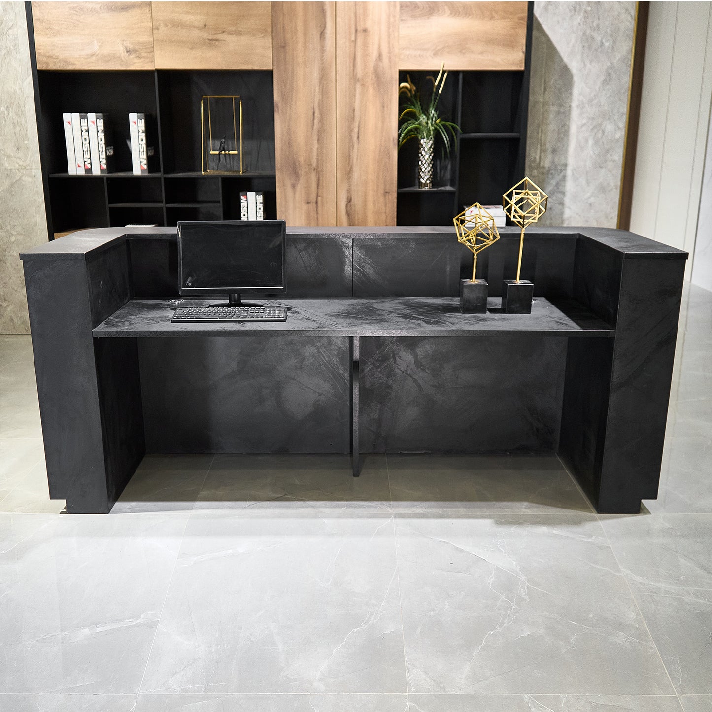 HALO Reception Desk 240cm - Black