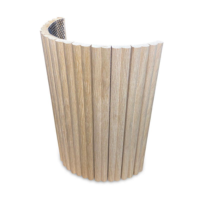 WOODFLEX Flexible Wooden Slat Wall Panel - Oak Veneer - 2700mm x 600mm - Mini Half Round
