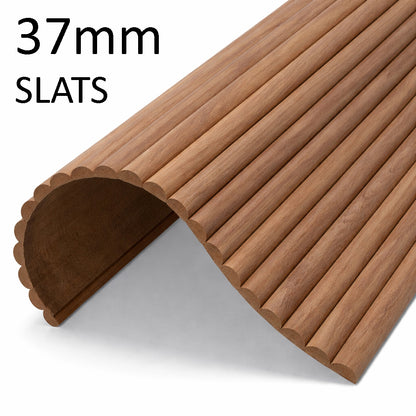 WOODFLEX Flexible Wooden Slat Wall Panel - Walnut - 2700mm x 600mm - Half Round 37mm