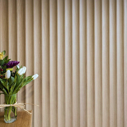 WOODFLEX® FLOW Flexible Wooden Wall Panel - Oak Veneer - 2700mm x 600mm - Wave 37.5mm
