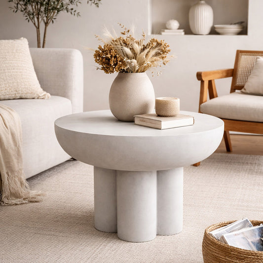 ROCCO Indoor & Outdoor Coffee Table 60.5cm - White Concrete