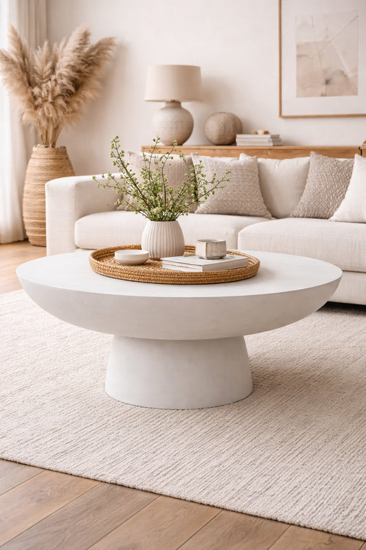 ROCCO Indoor & Outdoor Coffee Table 80.5 - White Concrete