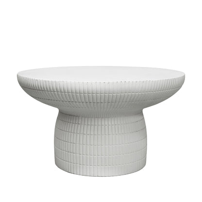 ROCCO Indoor & Outdoor Round Coffee Table 70cm - White Concrete