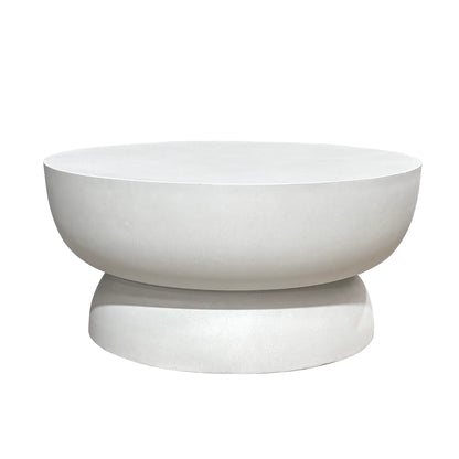 ROCCO Indoor & Outdoor Round Coffee Table 60cm - White Concrete