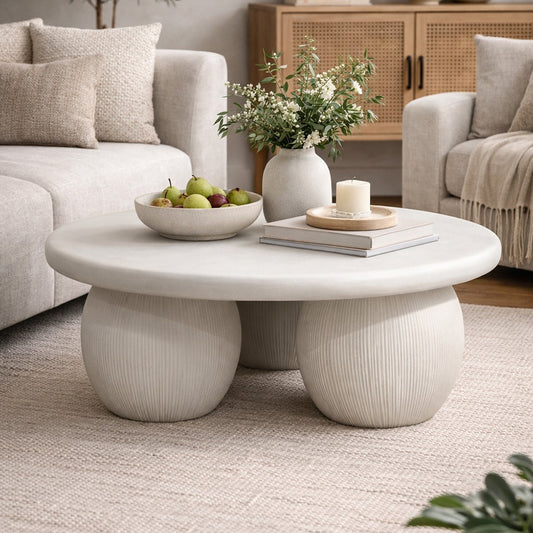 ROCCO Indoor & Outdoor Coffee Table 89.5cm - White Concrete