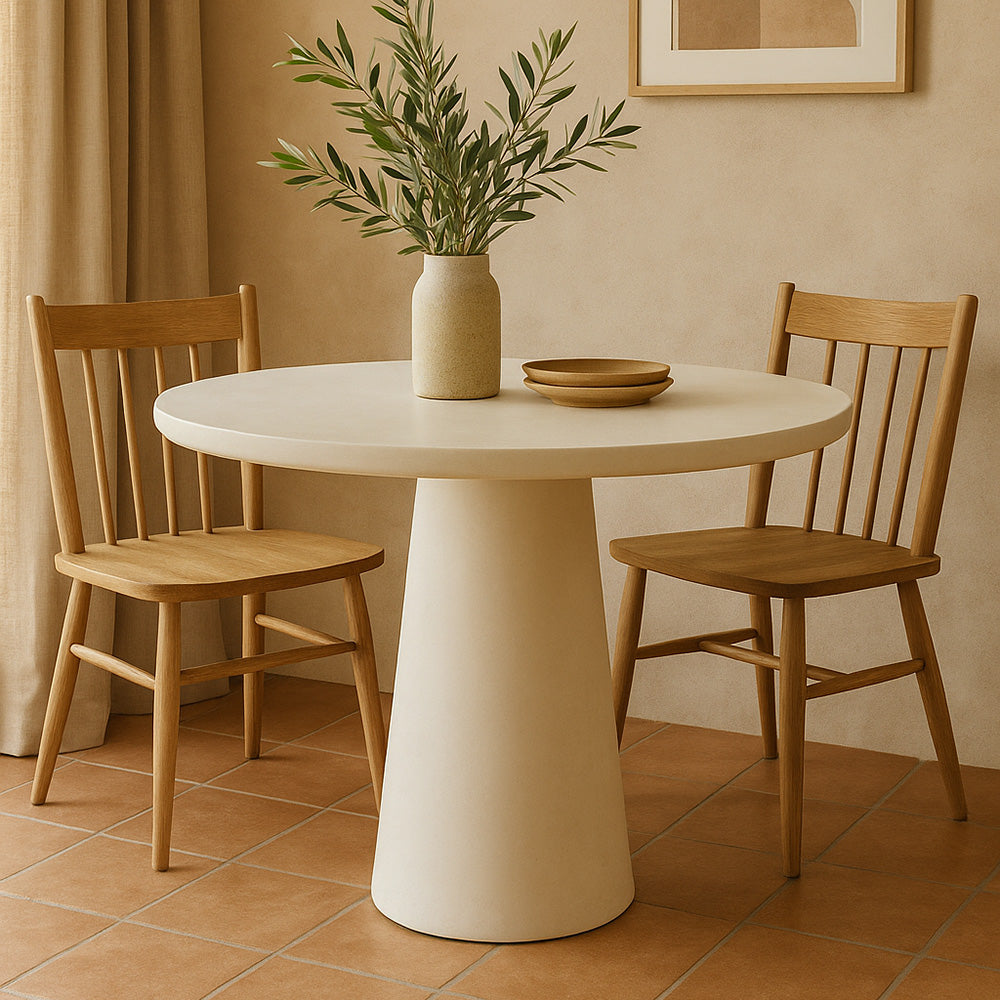 ROCCO Indoor & Outdoor Dining Table 80cm - White Concrete