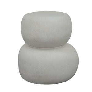 ROCCO Indoor & Outdoor Side Table Stool 41cm - White Concrete