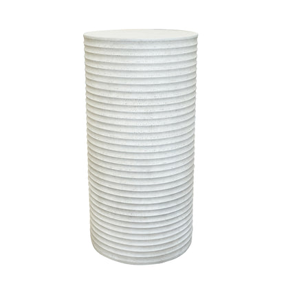 ROCCO Indoor & Outdoor Side Table Pedestal 35 x 70cm - White Concrete