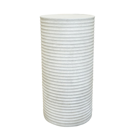 ROCCO Indoor & Outdoor Side Table Pedestal 35 x 70cm - White Concrete