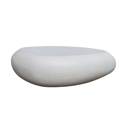 ROCCO  Indoor & Outdoor Pebble Coffee Table 106cm - White Concrete