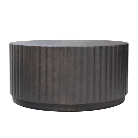ROCCO Indoor & Outdoor Round Coffee Table 75cm - Charcoal Concrete