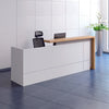 ZIVA Reception Desk 2.4M with Left Panel - Oak & White