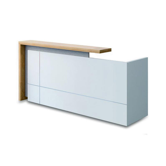 ZIVA Reception Desk 1.8M with Right Panel - Oak & White
