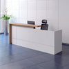 ZIVA Reception Desk 2.4M with Right Panel - Oak & White