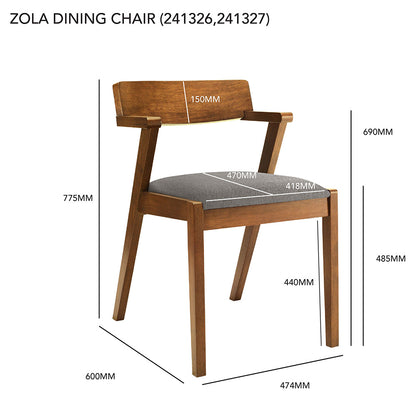 Zola Dining Chair - Walnut & Grey