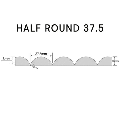 WOODFLEX WHITE PRIMED FLEXIBLE - HALF ROUND 37 - 2700mm x 600mm