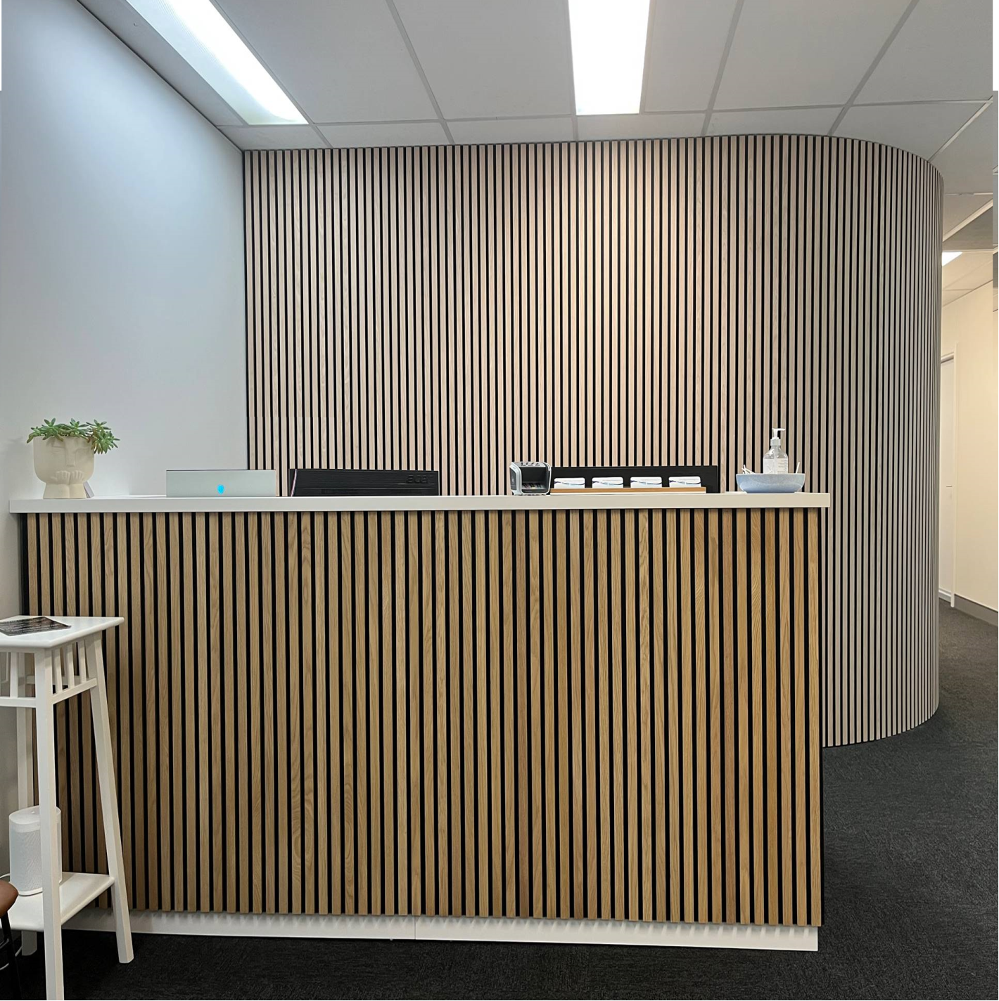 WOODFLEX Flexible Acoustic Wood Slat Wall Panel, Walnut Veneer - 2700mm x 600mm