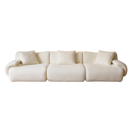 ZAHRA Three Seater Compressed Sofa – White