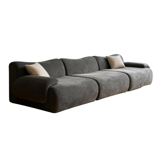 ZAHRA Three Seater Compressed Sofa - Charcoal