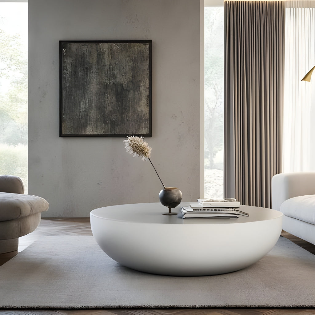 ROCCO Indoor & Outdoor Coffee Table 100cm - White Concrete