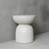 ROCCO Indoor & Outdoor Side Table Stool 44cm - White Concrete