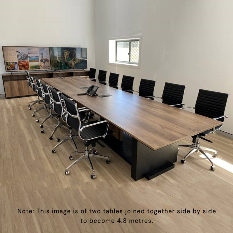 ZEA Boardroom Table 2.4M - Warm Oak & Black