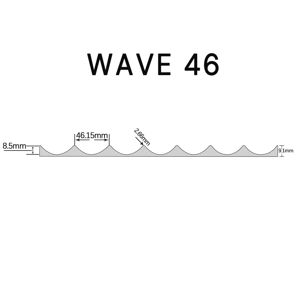 WOODFLEX WHITE PRIMED FLEXIBLE - WAVE 46 - 2700mm x 600mm