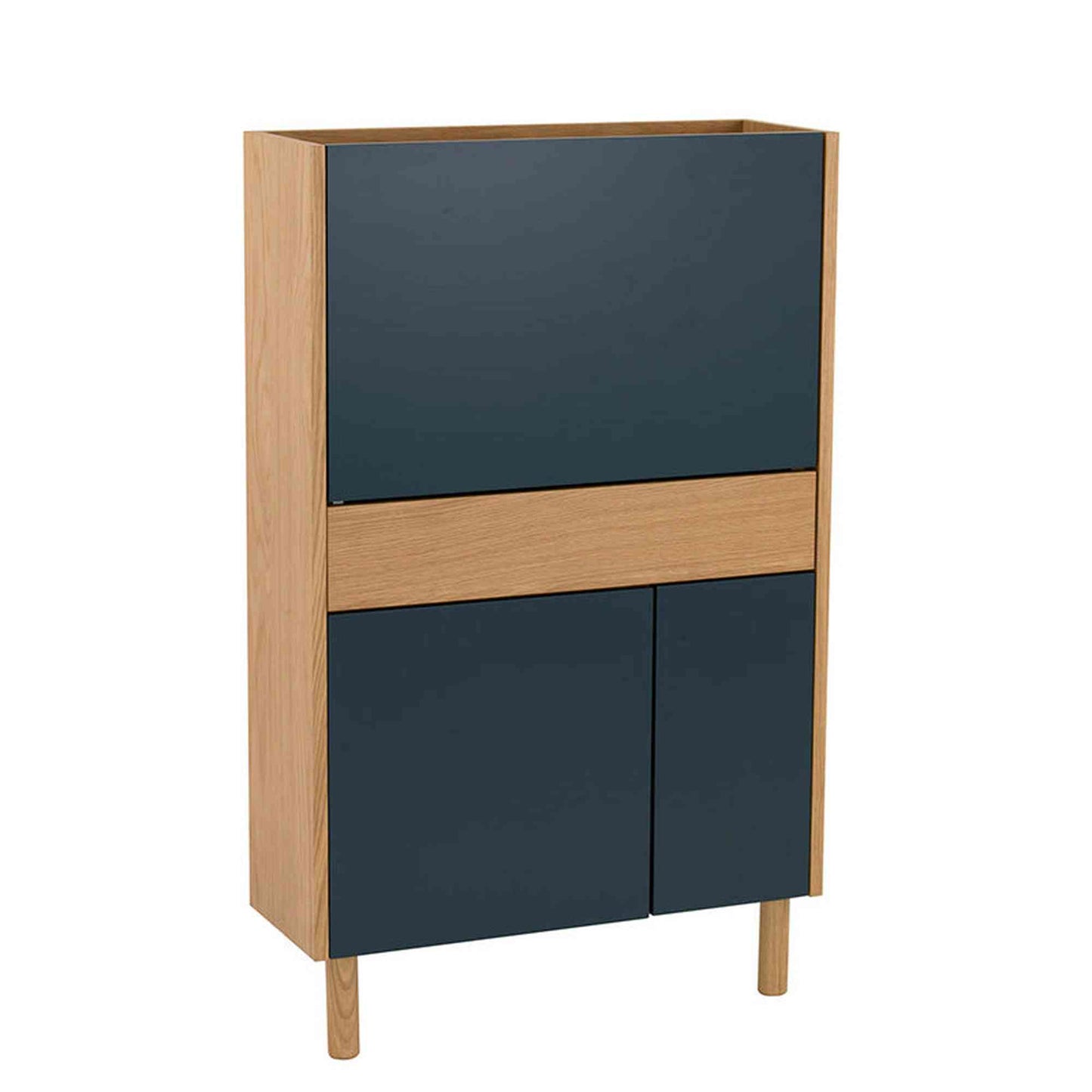 BARTON Study Desk 71cm - Blue & Oak