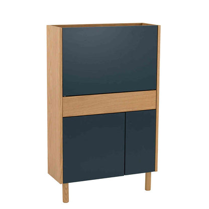 BARTON Study Desk 71cm - Blue & Oak