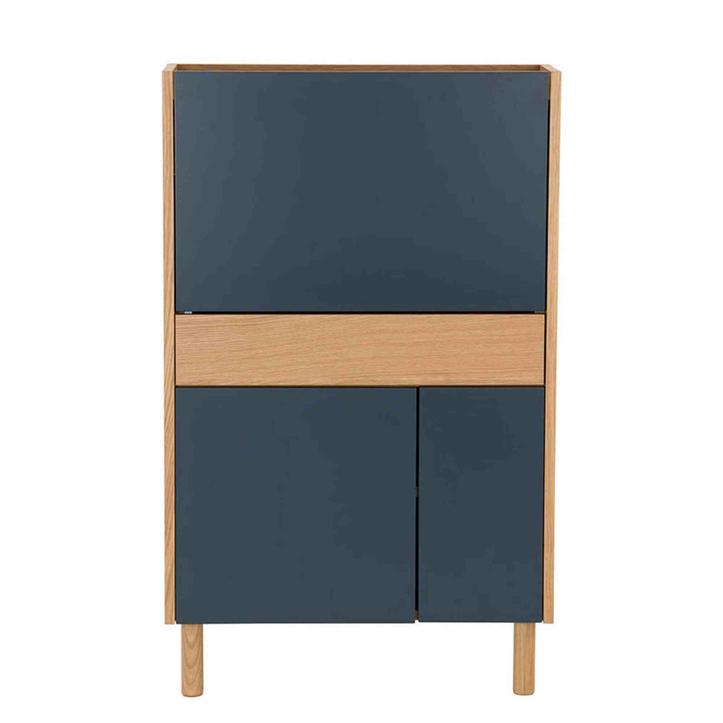 BARTON Study Desk 71cm - Blue & Oak
