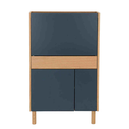 BARTON Study Desk 71cm - Blue & Oak