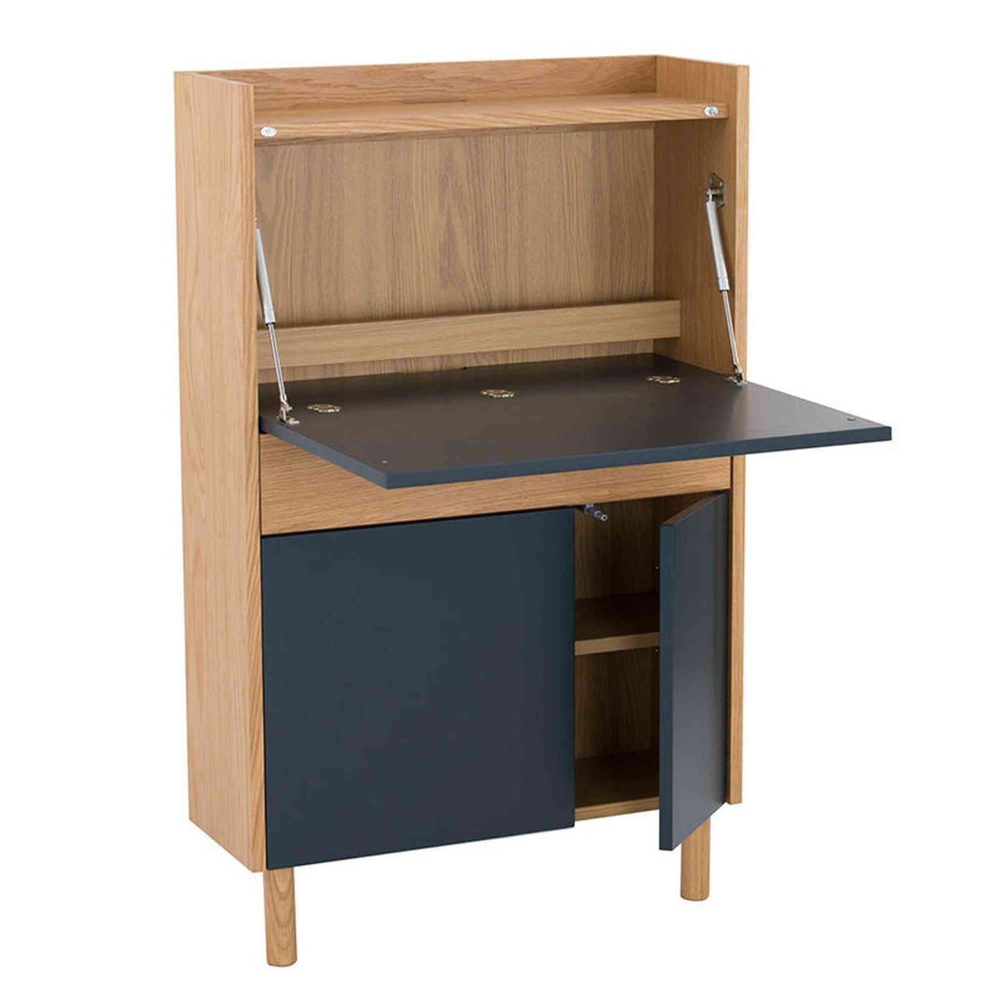 BARTON Study Desk 71cm - Blue & Oak