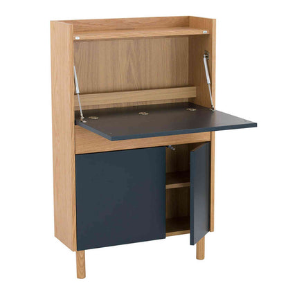 BARTON Study Desk 71cm - Blue & Oak