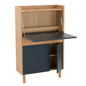BARTON Study Desk 71cm - Blue & Natural