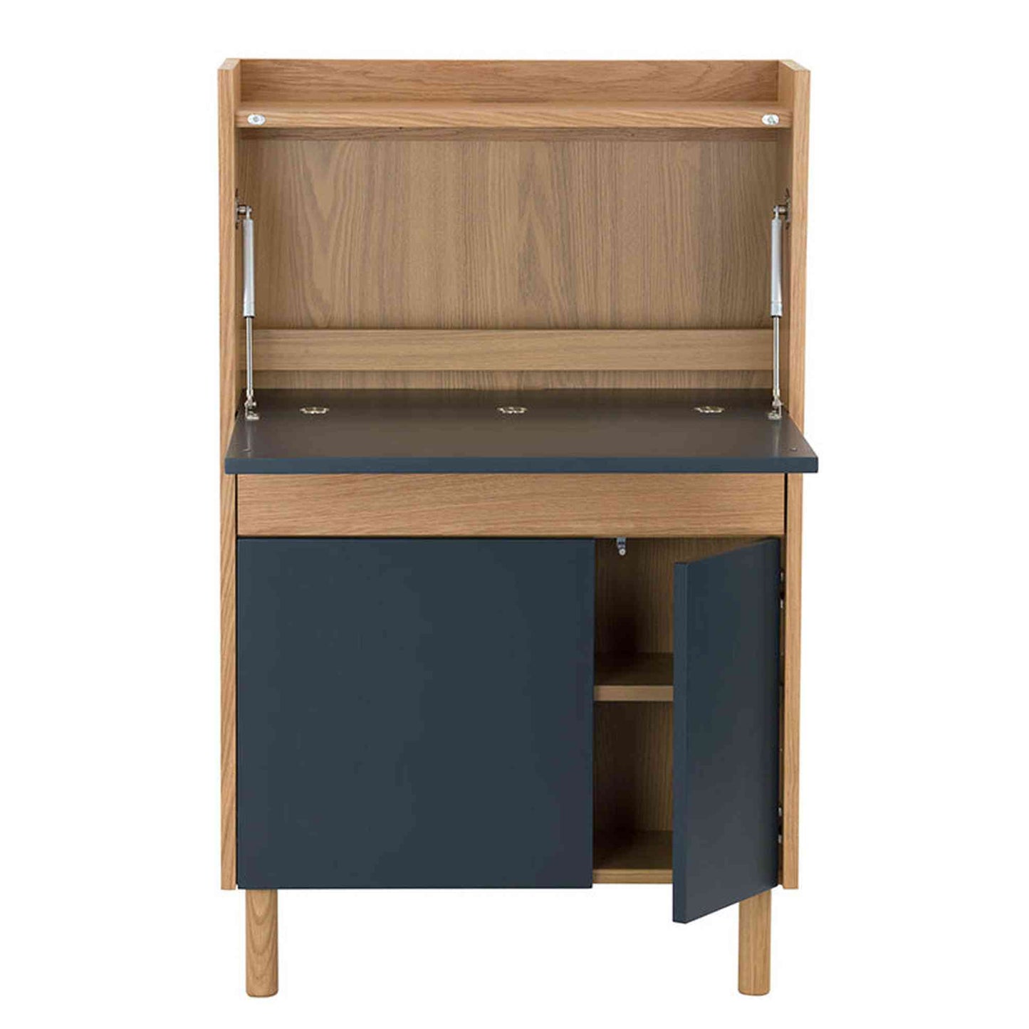 BARTON Study Desk 71cm - Blue & Oak