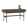 HAMILTON Study Desk Oak & Acacia Veneer 140cm - Toffee