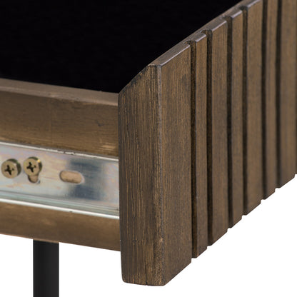HAMILTON Study Desk Oak & Acacia Veneer 140cm - Toffee