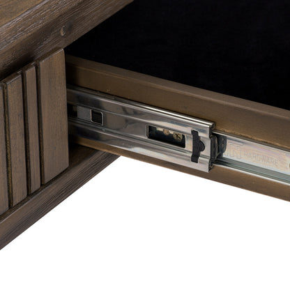 HAMILTON Study Desk Oak & Acacia Veneer 140cm - Toffee