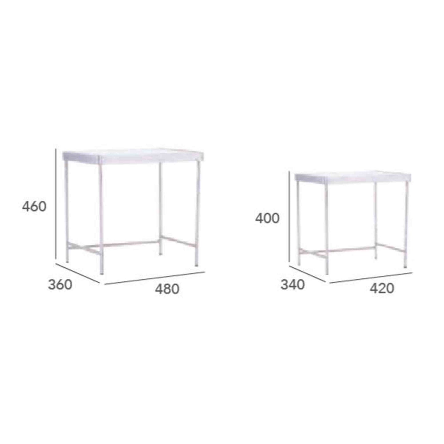 CAMEO Nest of 2 Tables - Mirror,Living Room Furniture,Coffee Tables,Occasional Tables,Modern Furniture
